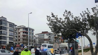 Bandırma'da yola asit döküldü